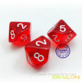 10pcs Polyhedral 10 Sides Dice with Number 1-10, Transparent 10 Sided Dice, 10 Sides Cube 1-10